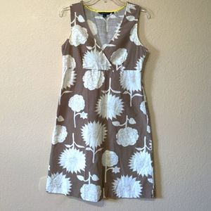 Boden Floral VNeck Sleeveless A Line Cotton Dress